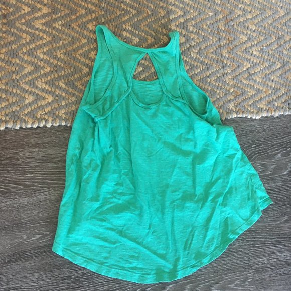 Anthropologie Left of Center | Green Tank Top with Open Back (S) - Picture 4 of 4